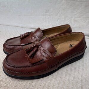 Dockers Mens Tassel Loafers Brown Leather Size 9.5M Slip-on